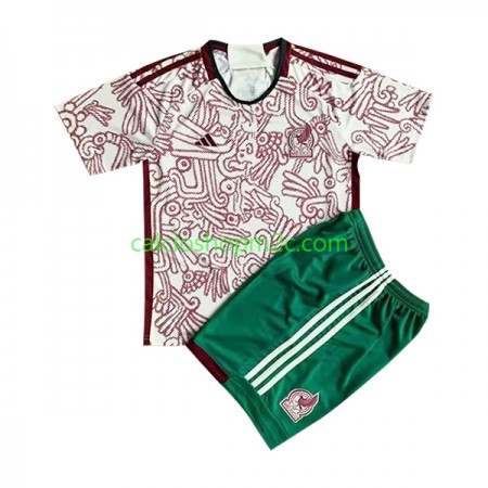 Messico Bambino Maglia Trasferta World Cup 2022 Manica Corta (+ Pantaloncini)